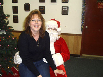 Denise Clair with Santa